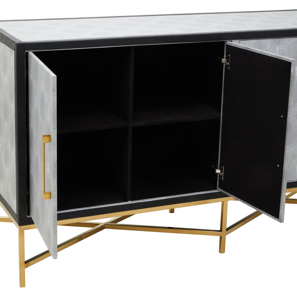 Auremi Shagreen Sideboard - Grey & Brass