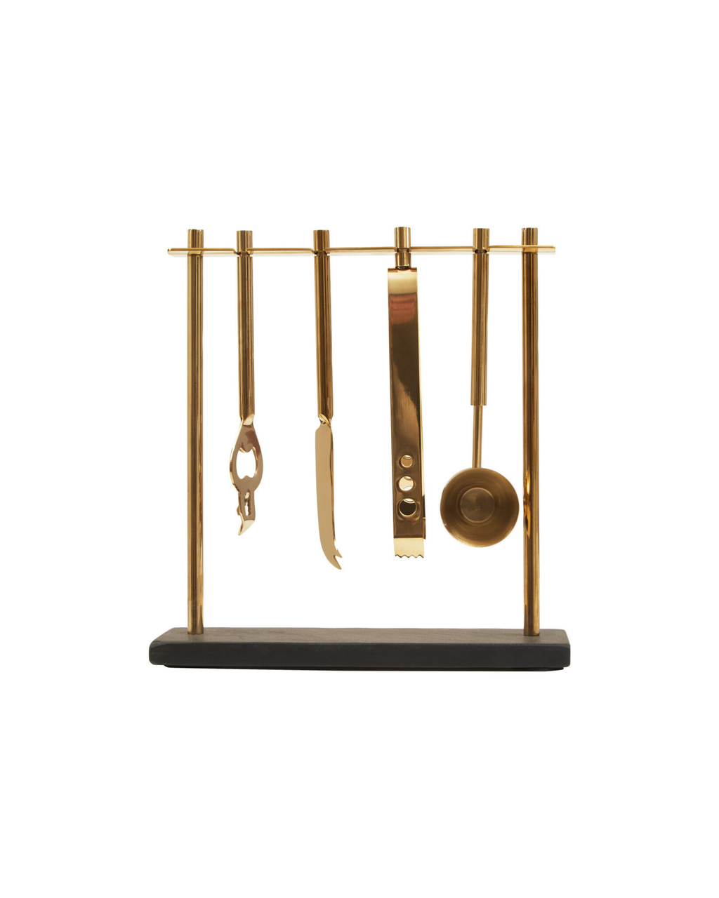 Nyra Black And Gold Finish Bar Tool Set