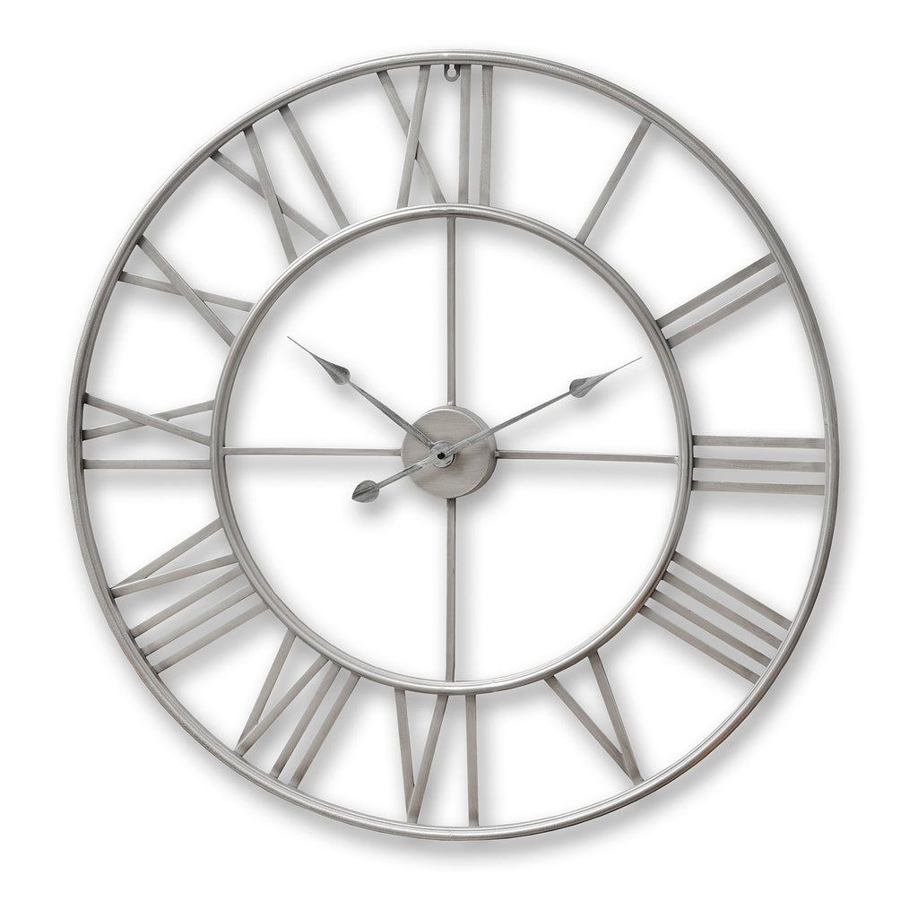 Haven Silver Skeleton Wall Clock - Large
