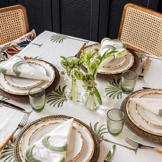 Harbour Island Round Rattan Charger Brown - Set of 4