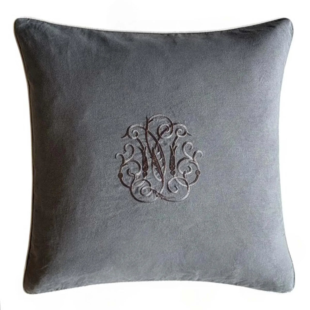 Mariner Emblem Linen Cushion – Grey & Pale Grey