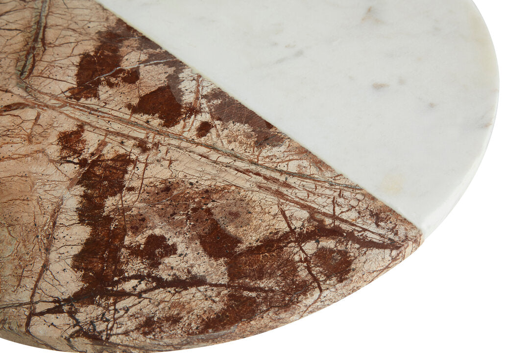 Heath Marble Round Board - White And Brown