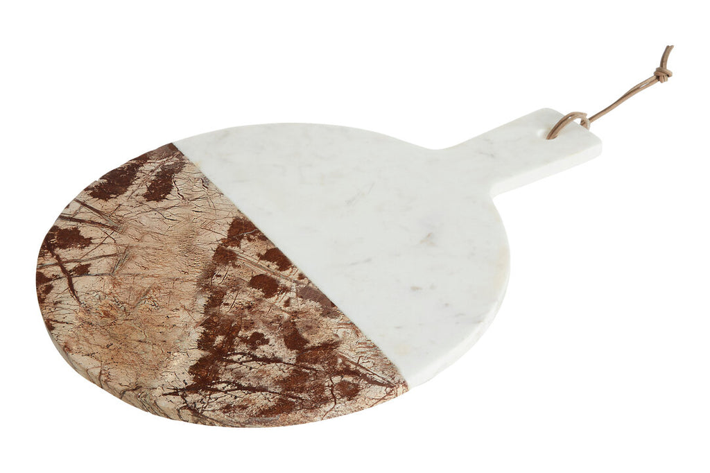 Heath Marble Round Board - White And Brown