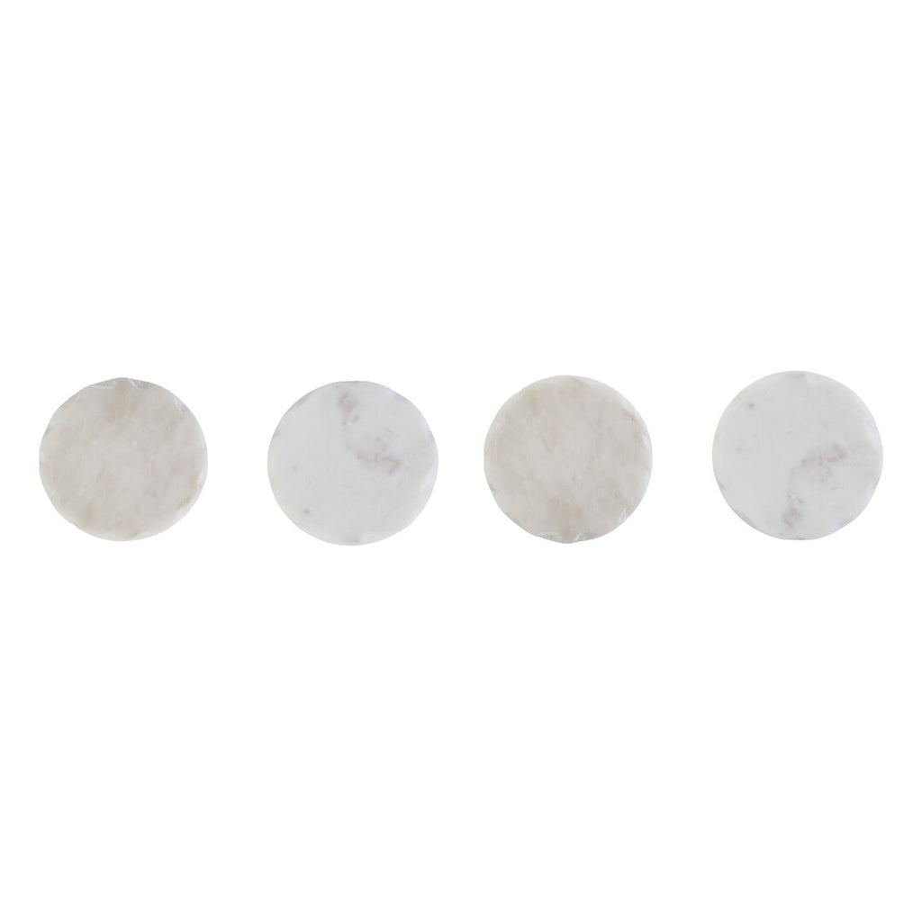 Seaway White Marble Rustic Edge Coasters - Set of 4