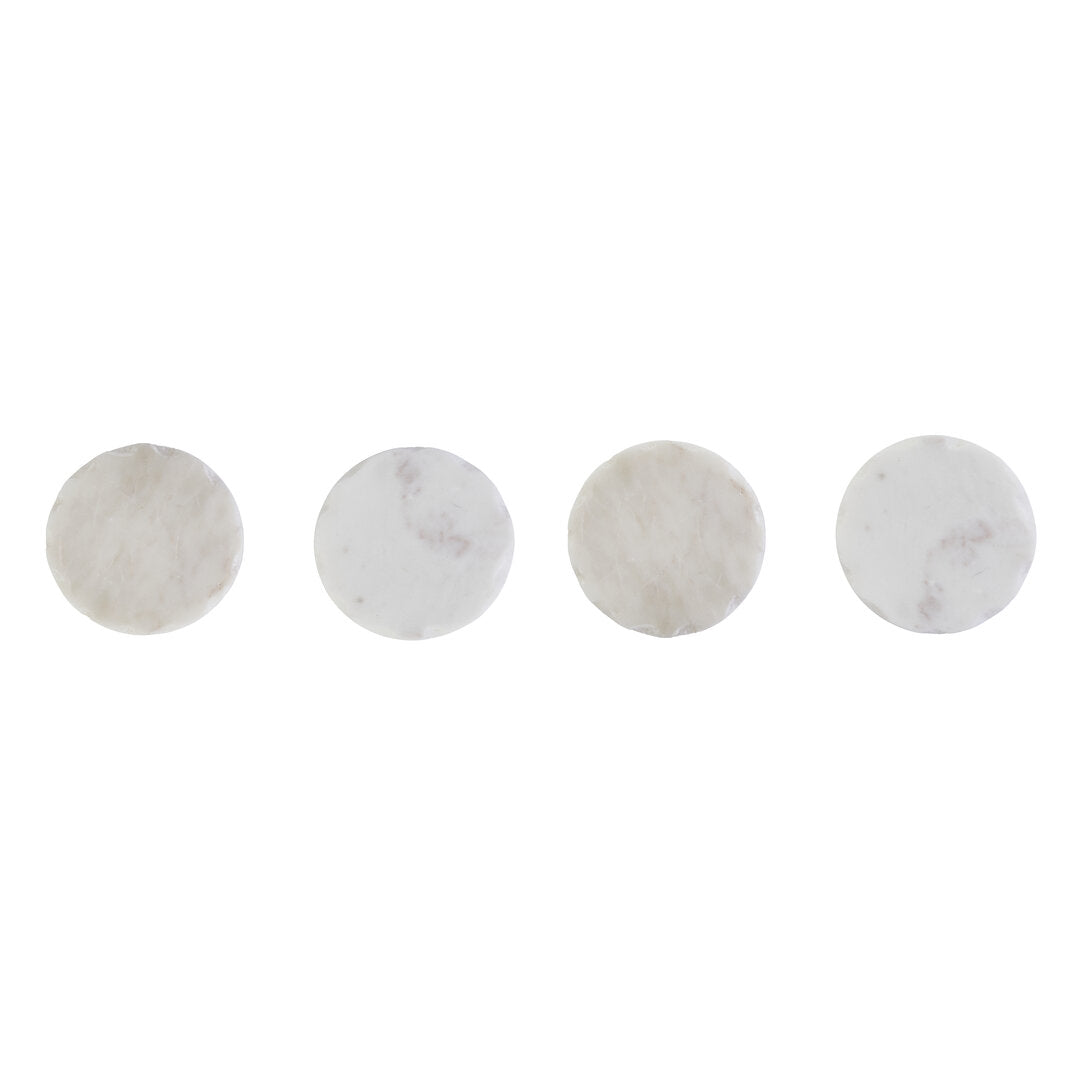 Seaway White Marble Rustic Edge Coasters - Set of 4