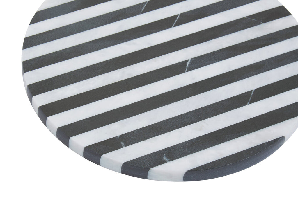 Vesta Round Marble Cheese Board - Black & White