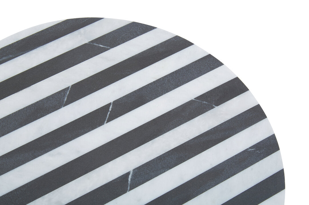Vesta Round Marble Cheese Board - Black & White