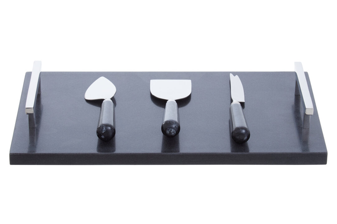 Arven Cheese Board & Knife Set - Black Marble