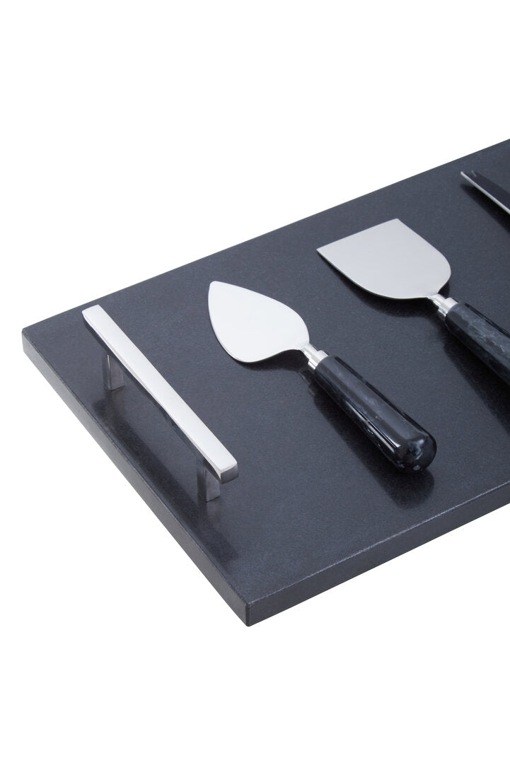 Arven Cheese Board & Knife Set - Black Marble