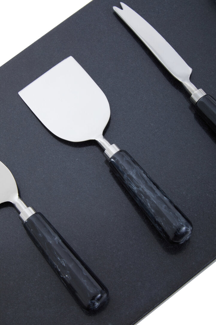 Arven Cheese Board & Knife Set - Black Marble