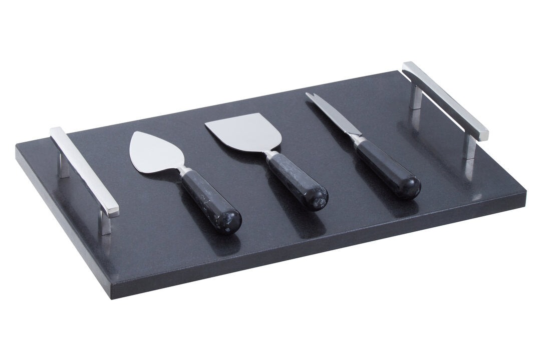 Arven Cheese Board & Knife Set - Black Marble