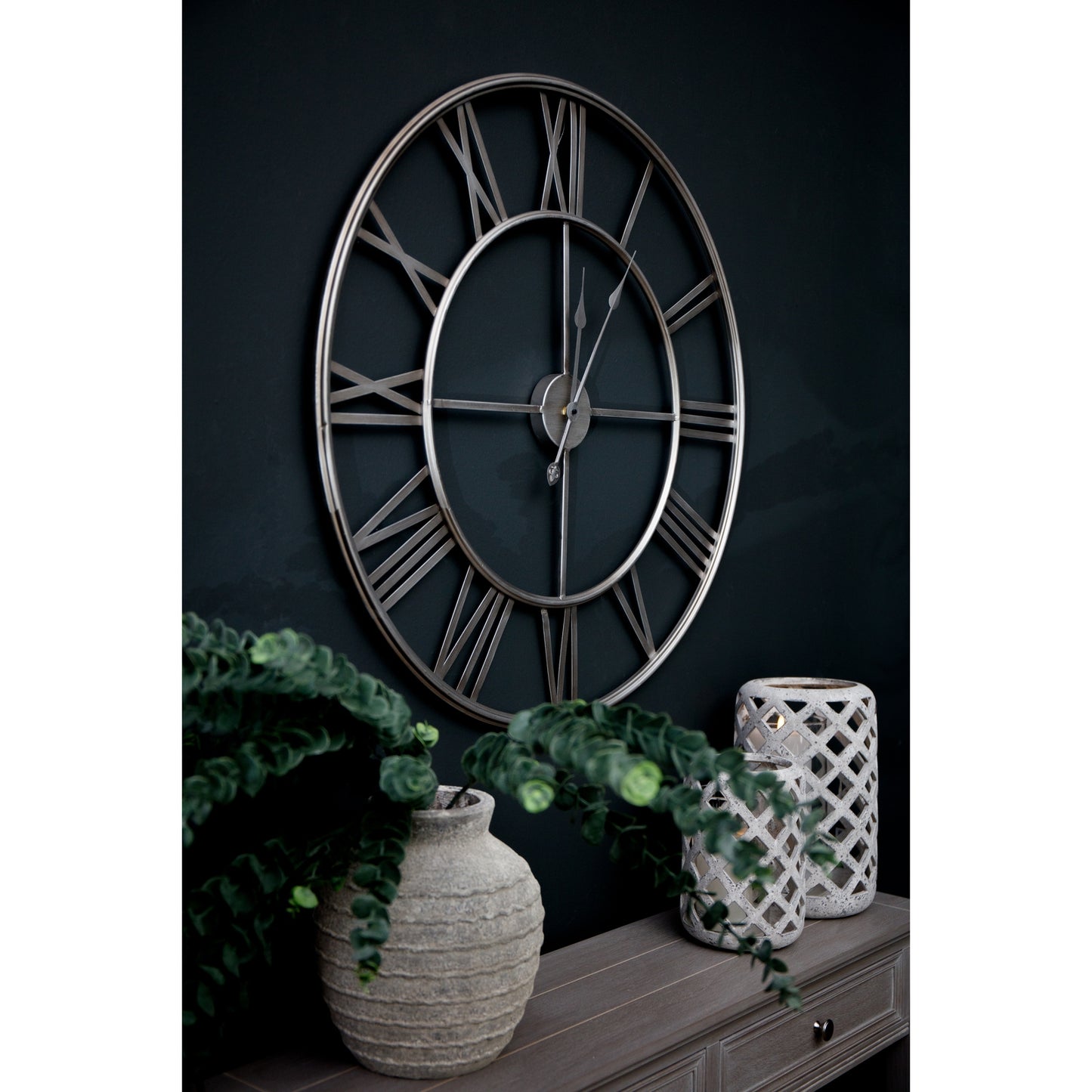 Waypoint Silver Foil Skeleton Wall Clock - Large
