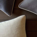 Mariner Emblem Linen Cushion – Taupe & Charcoal