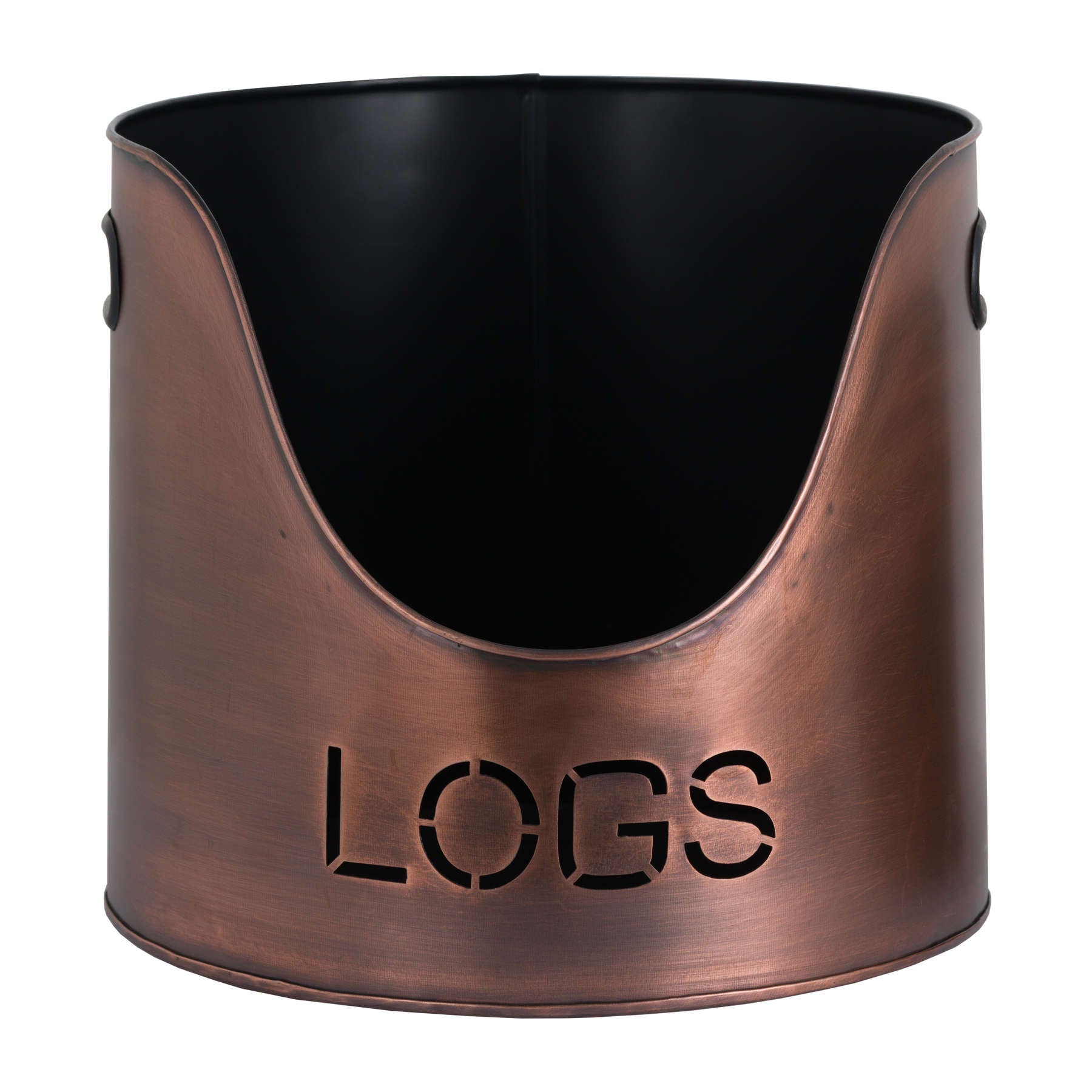 Iona Copper Finish Logs And Kindling Buckets & Matchstick Holder