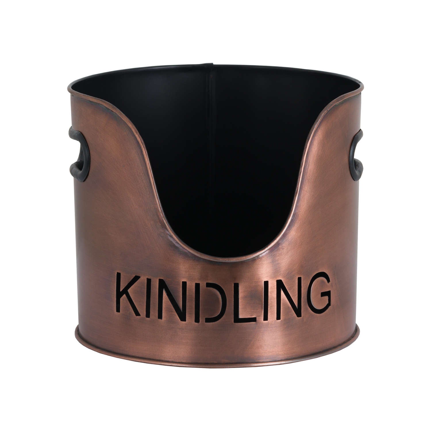 Iona Copper Finish Logs And Kindling Buckets & Matchstick Holder