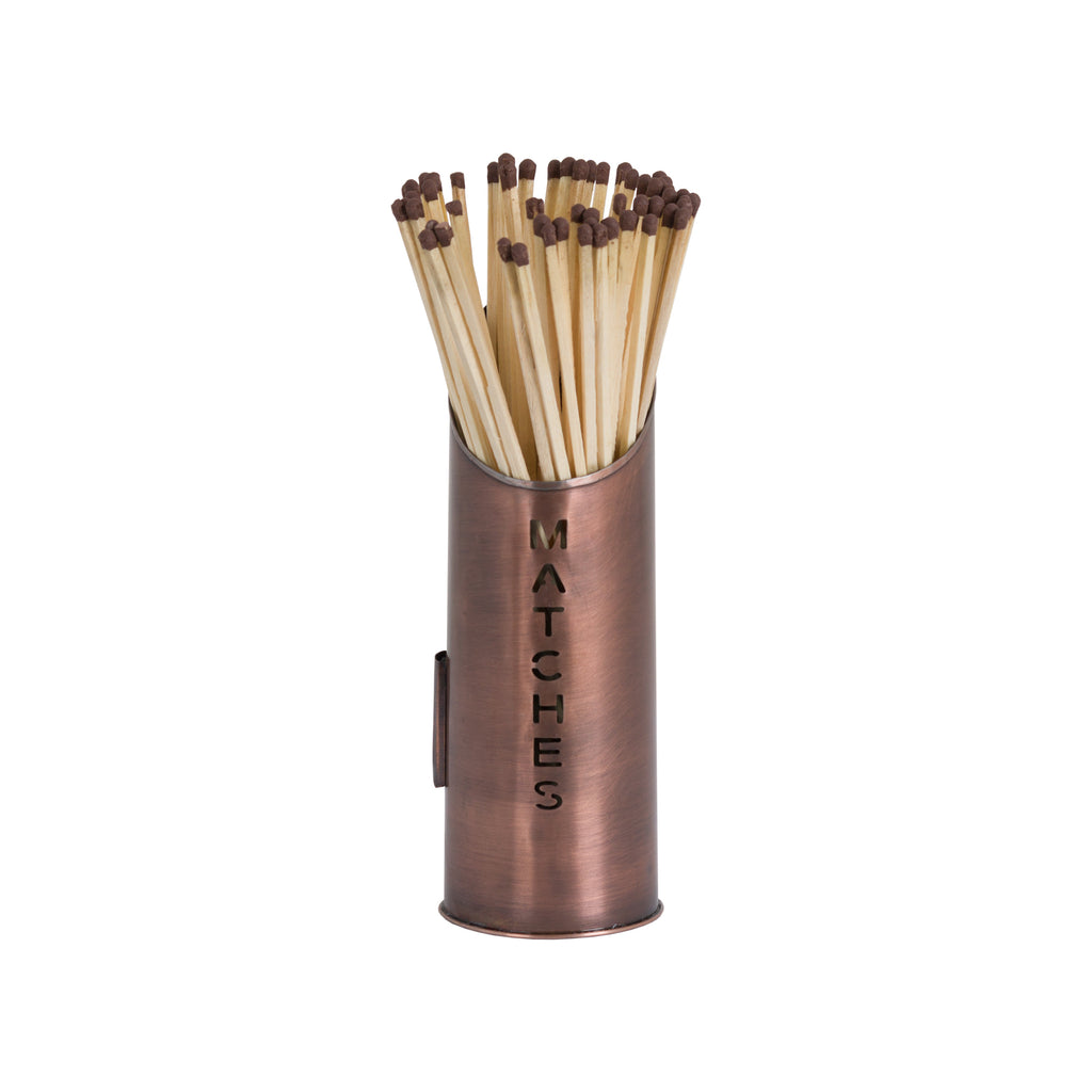 Iona Copper Finish Logs And Kindling Buckets & Matchstick Holder