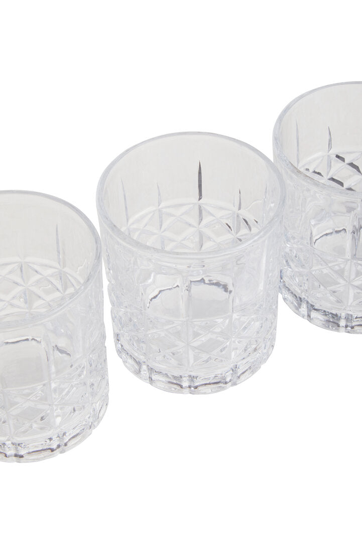Quay Diamond Pattern Decanter With Four Glasses