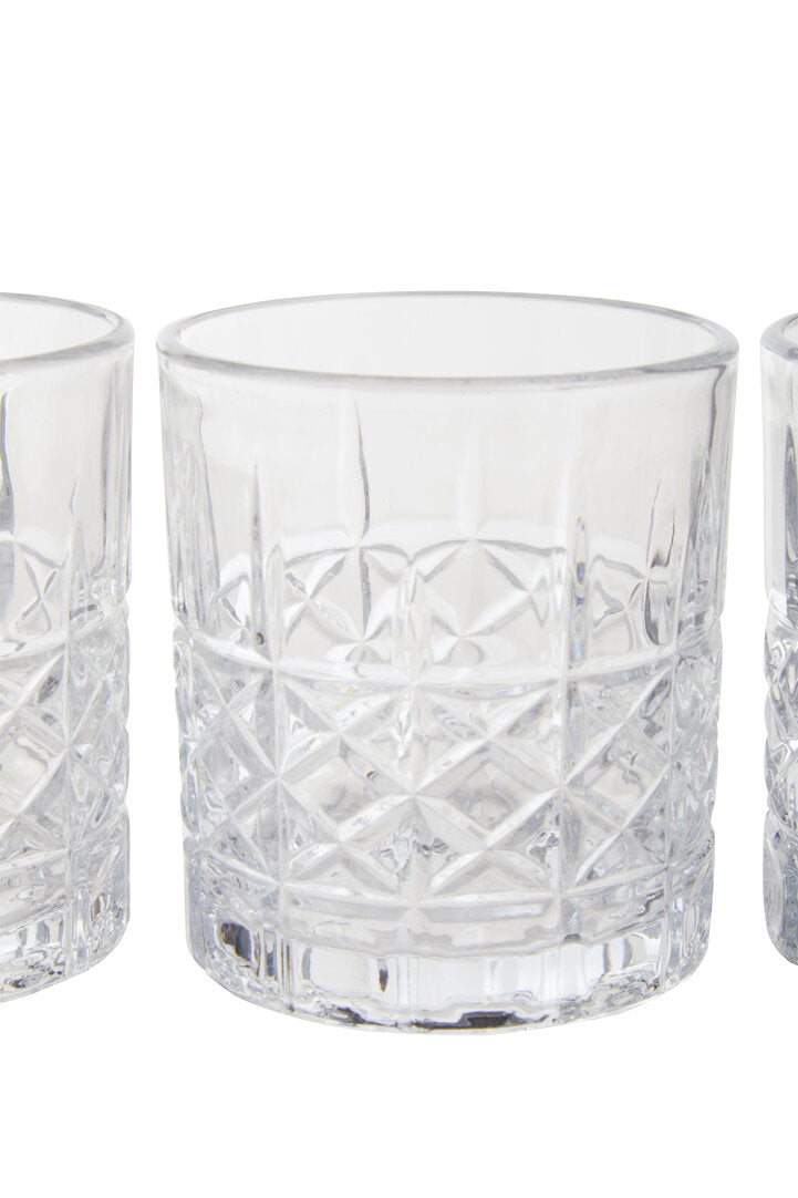 Quay Diamond Pattern Decanter With Four Glasses