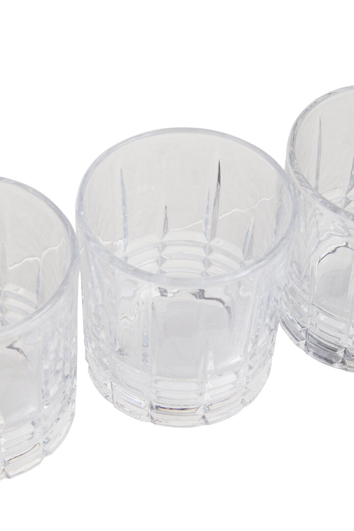 Casa Ribbed Pattern Decanter With Four Glasses