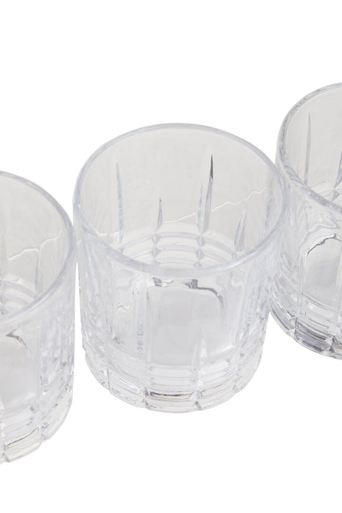 Casa Ribbed Pattern Decanter With Four Glasses
