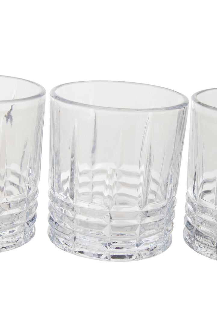 Casa Ribbed Pattern Decanter With Four Glasses