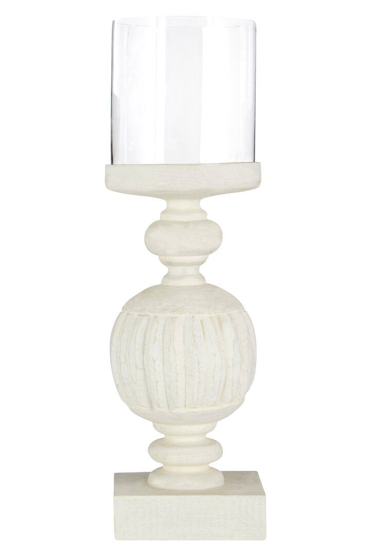 Bay Mango Wood Carved Candle Holder