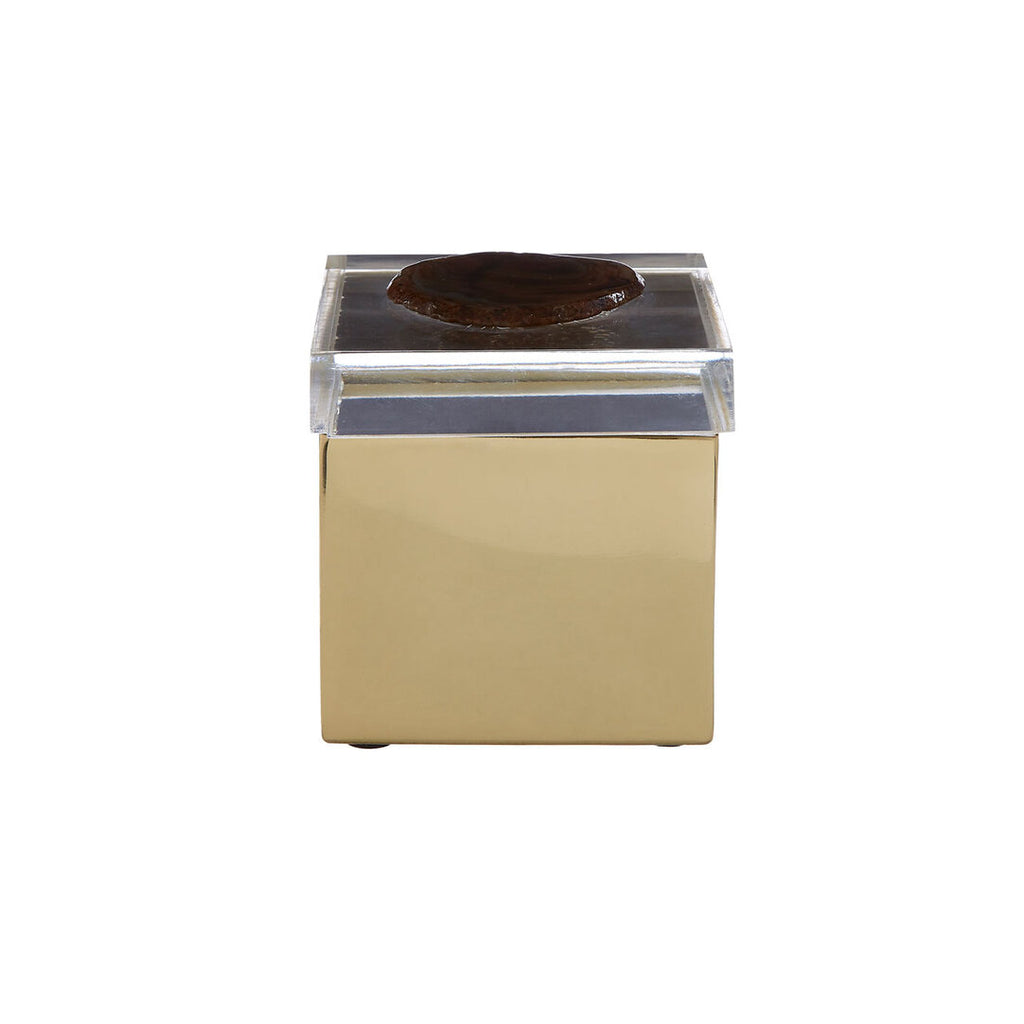 Sable Agate & Gold Trinket Box - Small