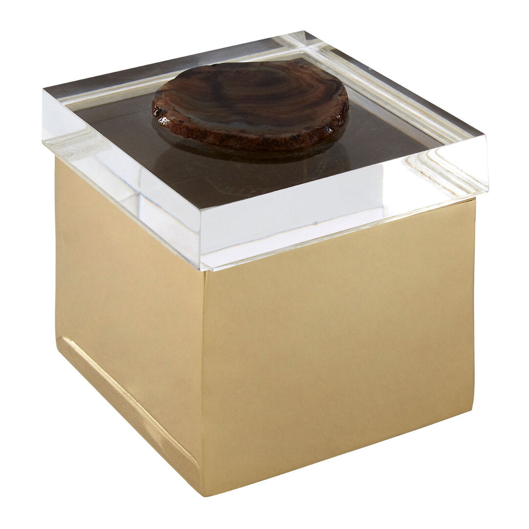 Sable Agate & Gold Trinket Box - Small