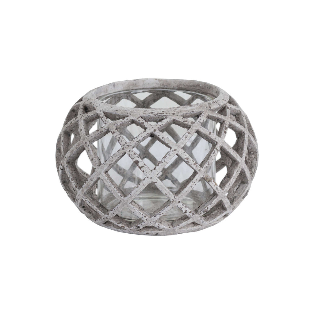 Inglewood Ceramic Lattice Hurricane Lantern