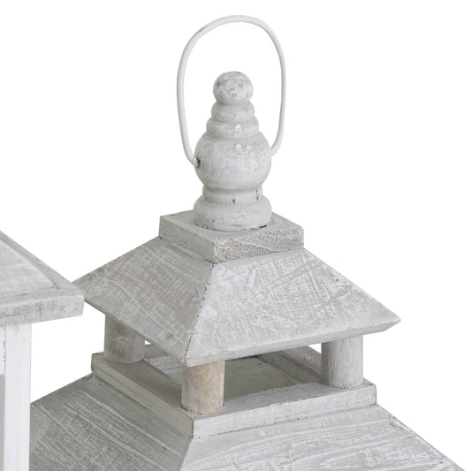 Caluna White Window Style Lanterns - Set of 3
