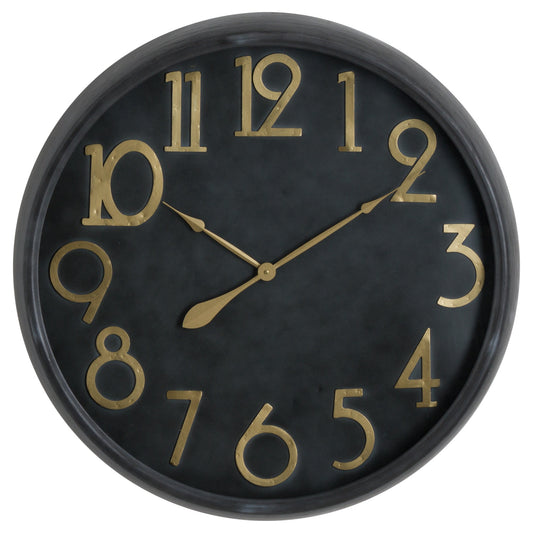 Terra Brass And Black Large Clock