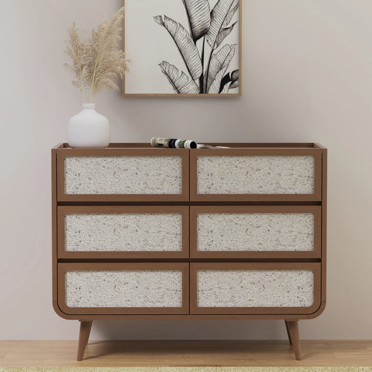 Oxy Six Drawer Chest - Walnut