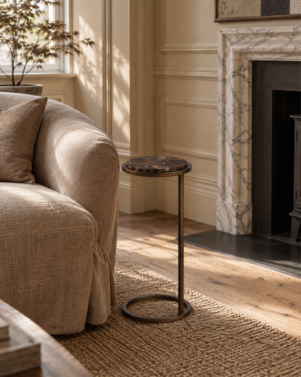 Winston Brown Emperador Marble Accent Table