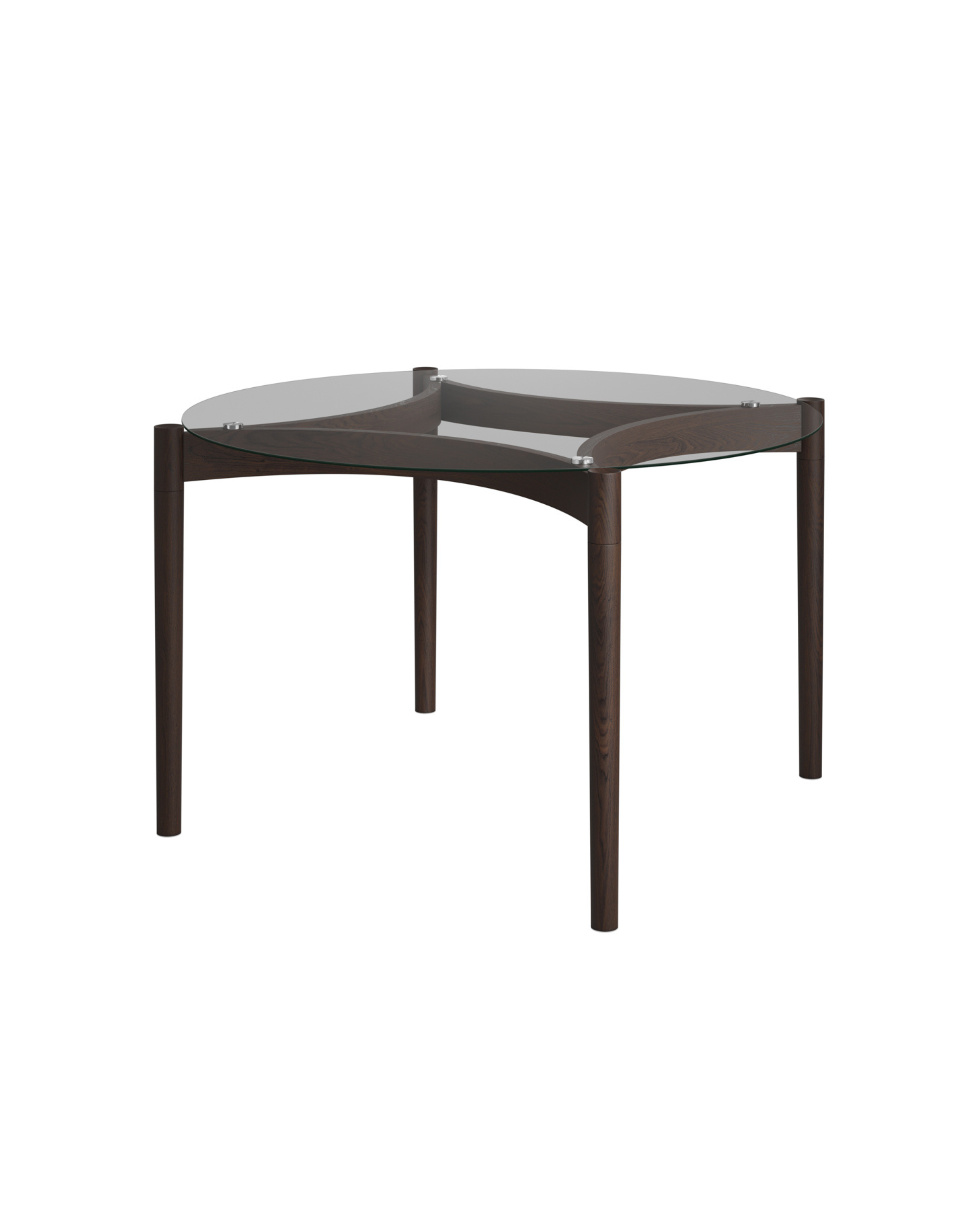 Milano Dining Table - Clear & Dark Cocoa