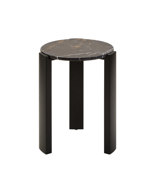 Palisades Side Table - Black Marble