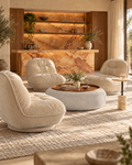 Colfax Coffee Table Ottoman - Walnut & Grey