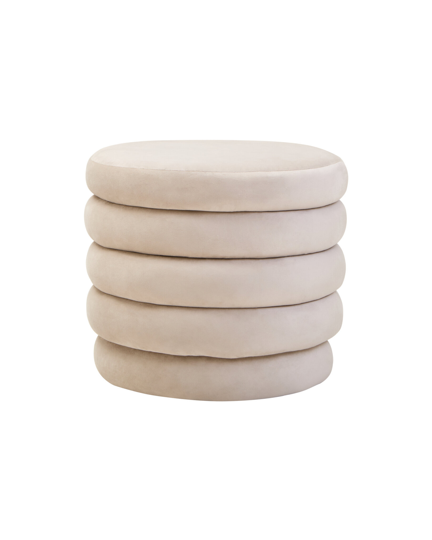 Solis Velvet Footstool - Cream