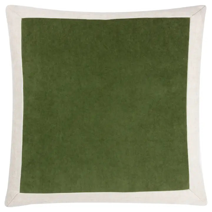 Auden Linen Velvet Cushion Olive Oil