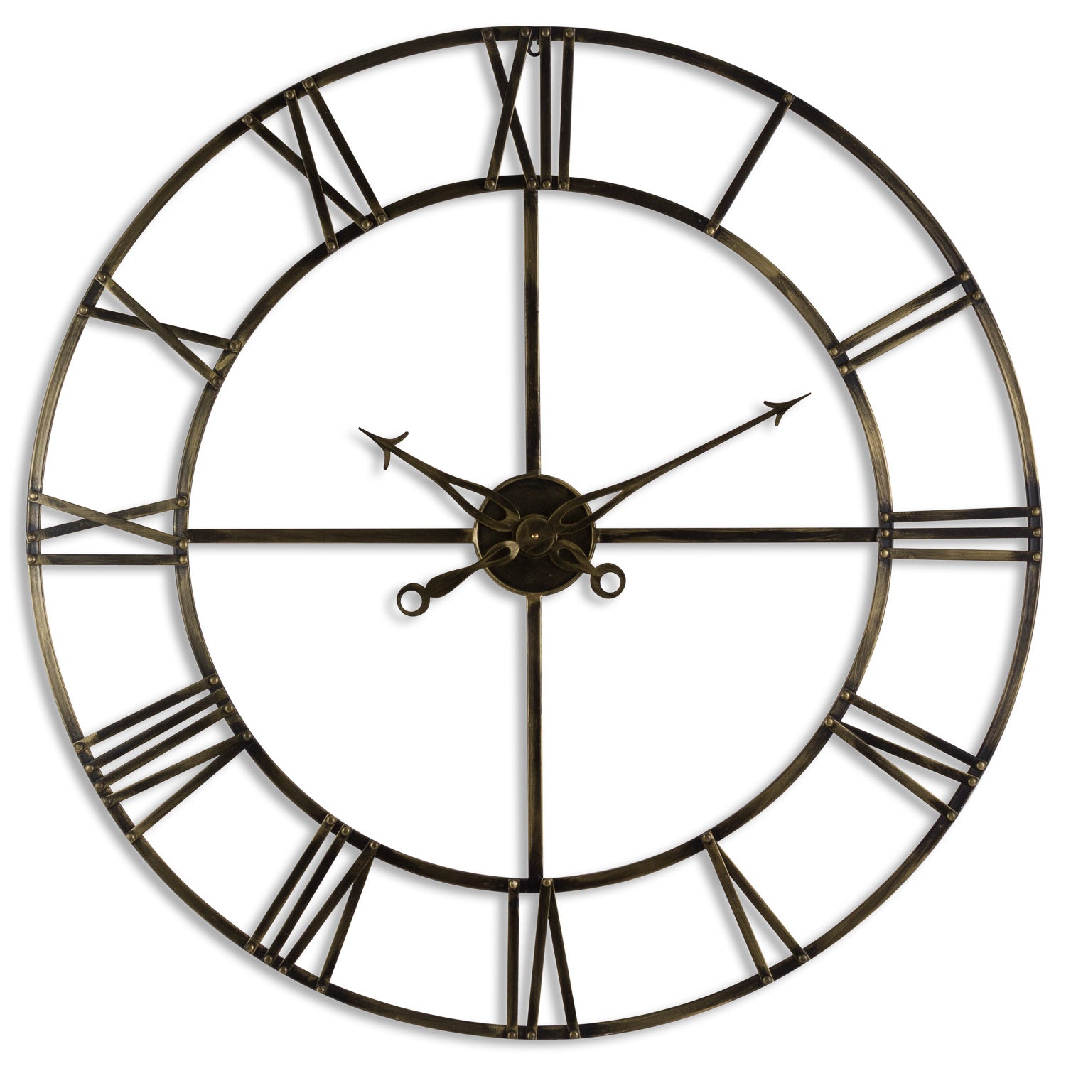 Edera Antique Brass Skeleton Clock - Large
