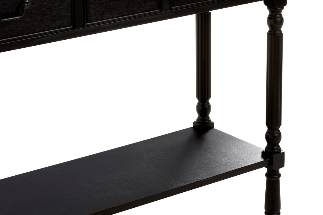Harbour Three Drawer Console Table - Black