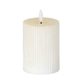 Harper Natural Glow 3x4 Textured Ribbed LED Candle