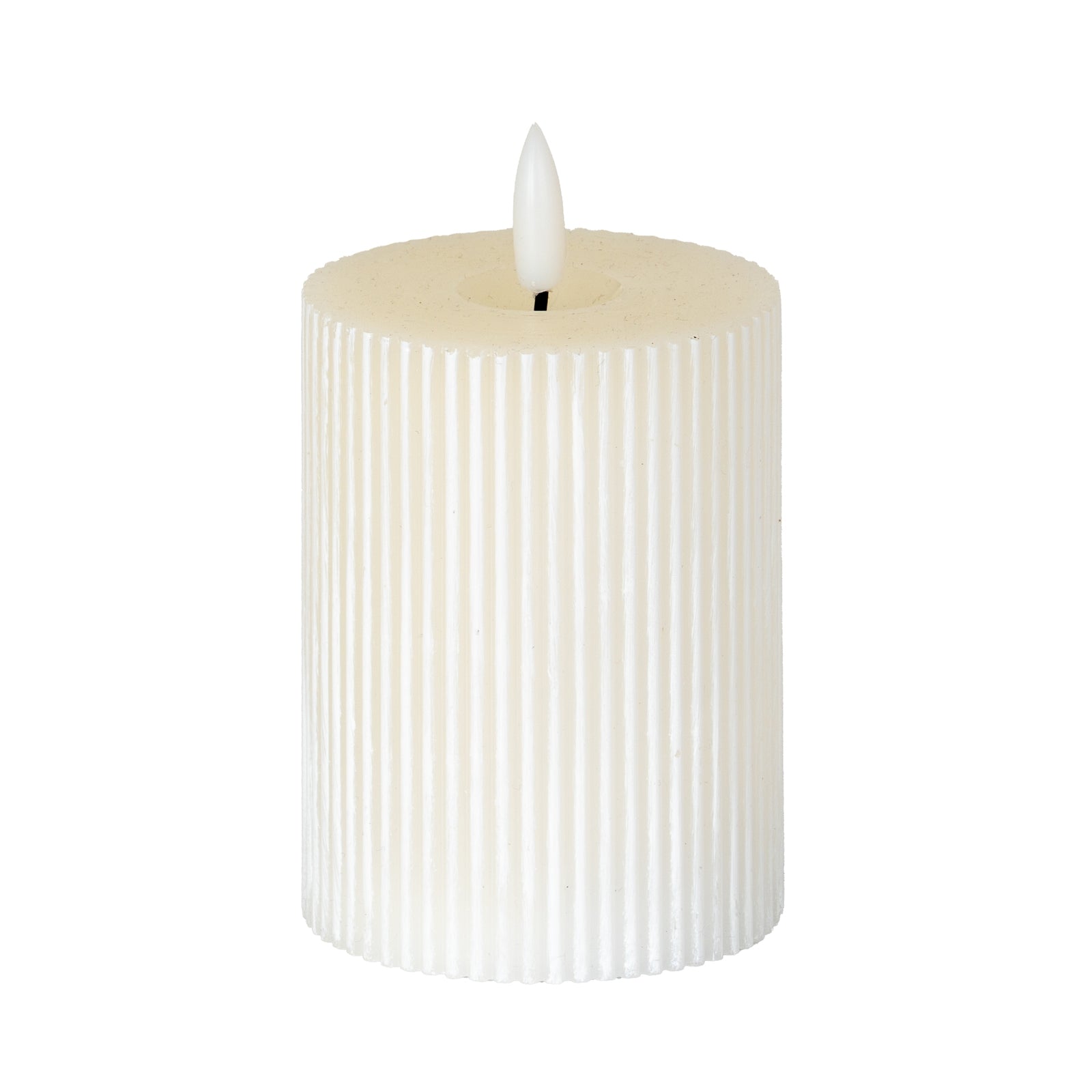 Harper Natural Glow 3x4 Textured Ribbed LED Candle