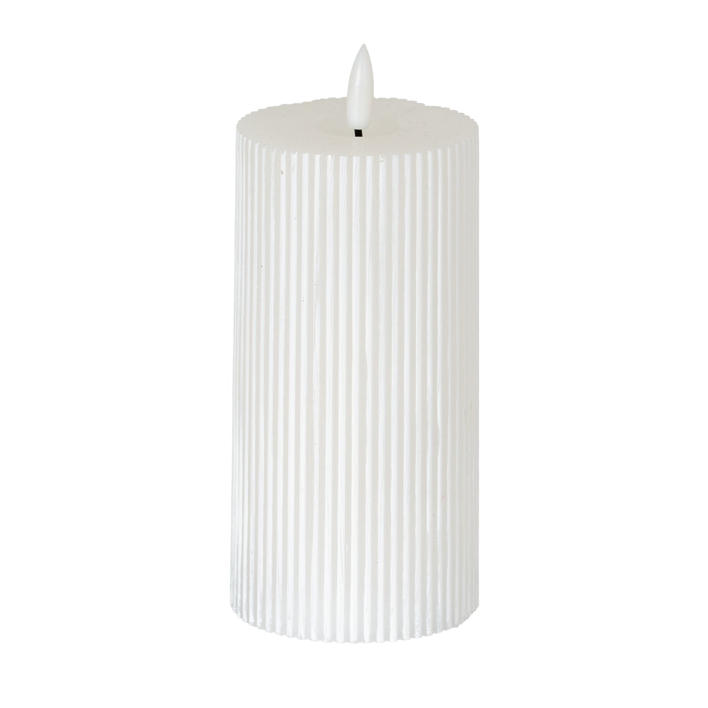 Harper Natural Glow 3x6 Textured Ribbed LED Candle