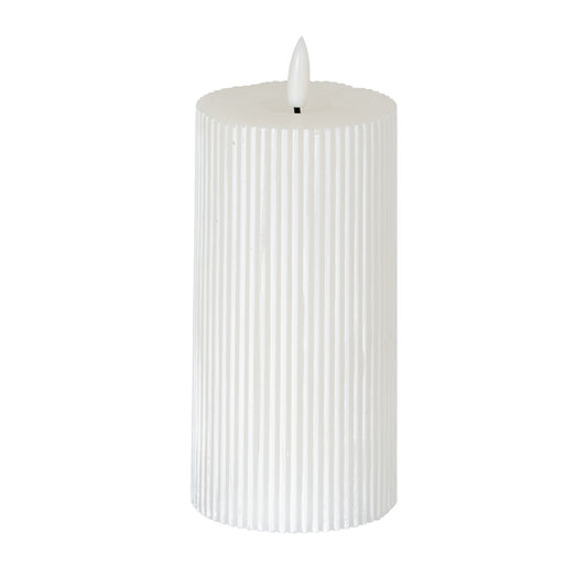 Harper Natural Glow 3x6 Textured Ribbed LED Candle