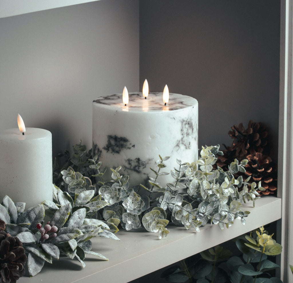 Harper Natural Glow 6x6 Marble Effect LED Candle