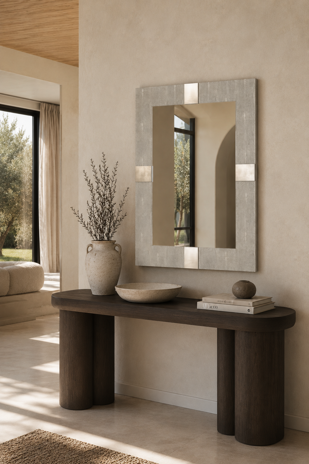 Pendry Wall Mirror - Grey Shagreen