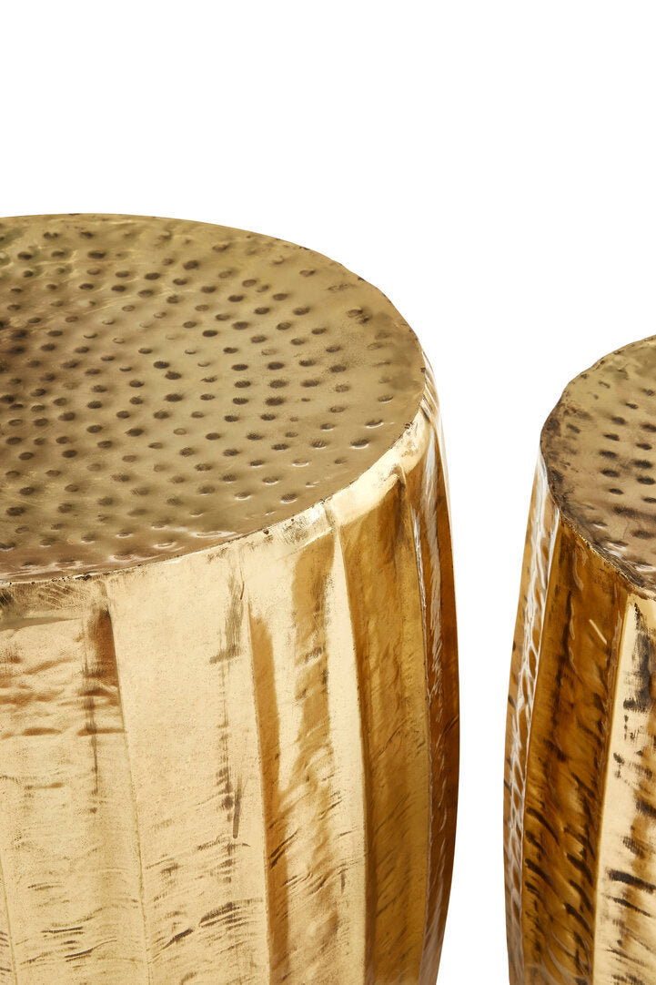 Josiah Antique Brass Finish Side Tables - Set of 2