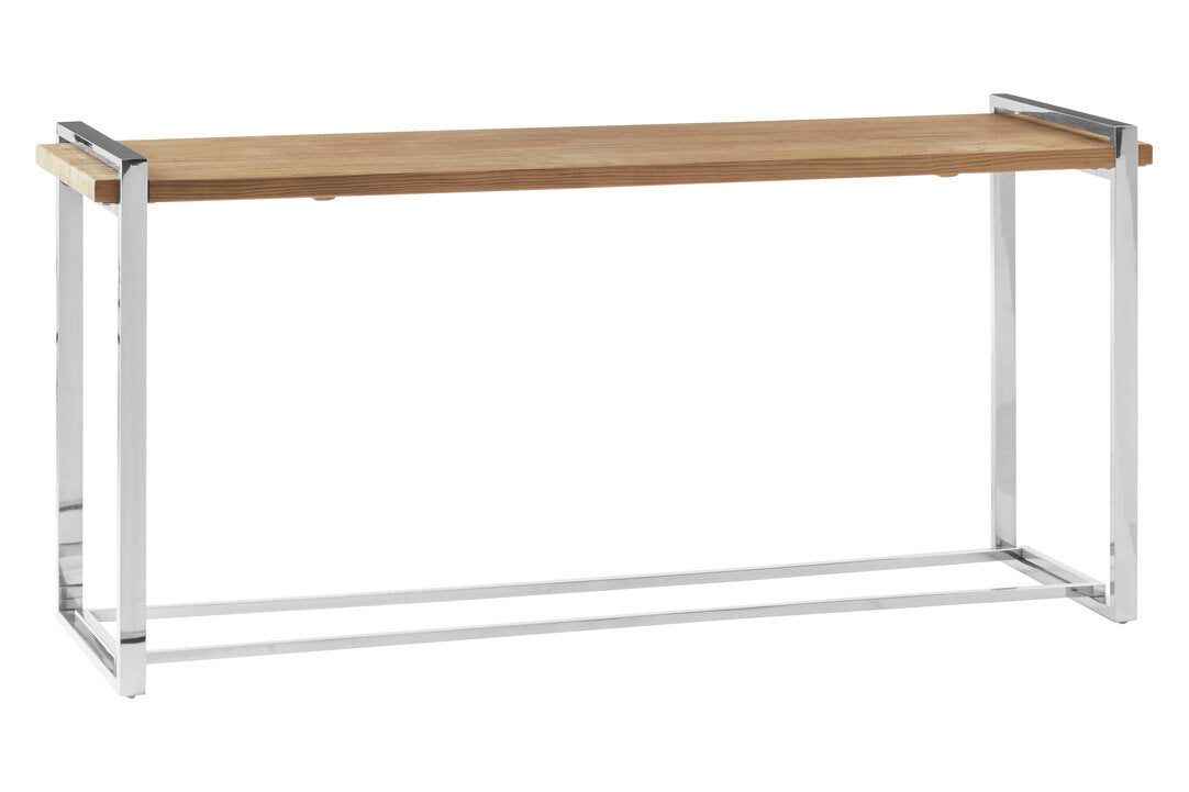 Marina Console Table - Elm & Polished Silver