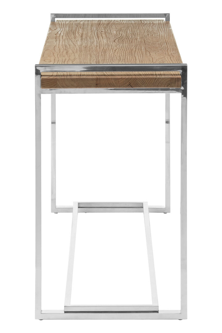 Marina Console Table - Elm & Polished Silver