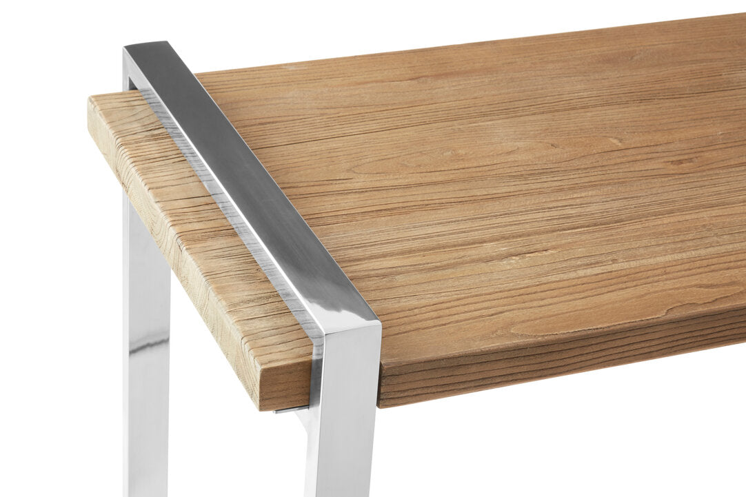 Marina Console Table - Elm & Polished Silver